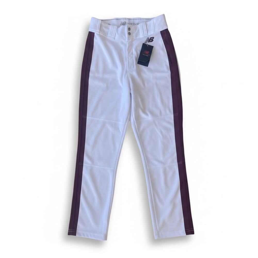Balance Baseball Size Medium Men Stripes On Cuff Pants Open Maroon Side New